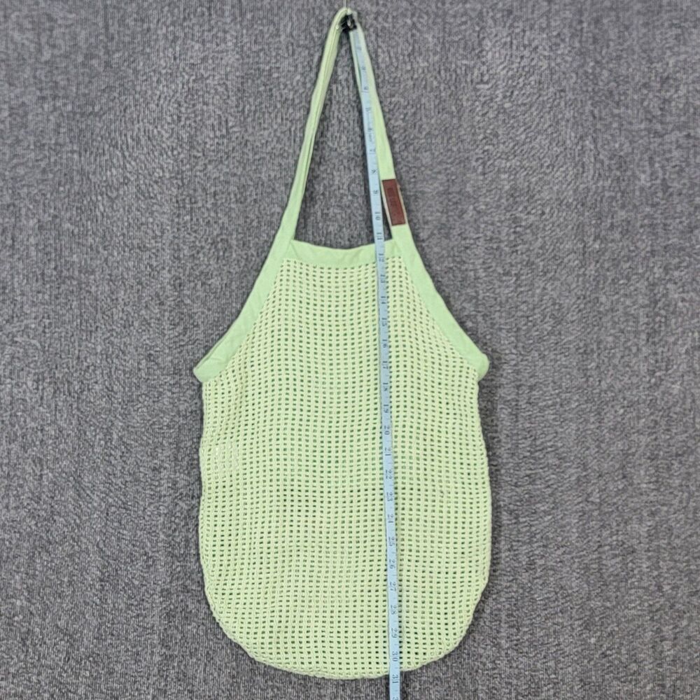 Sand Cloud Crochet Tote Green 100% Organic Cotton Mesh Boho Market Shoulder Bag - Picture 3 of 11
